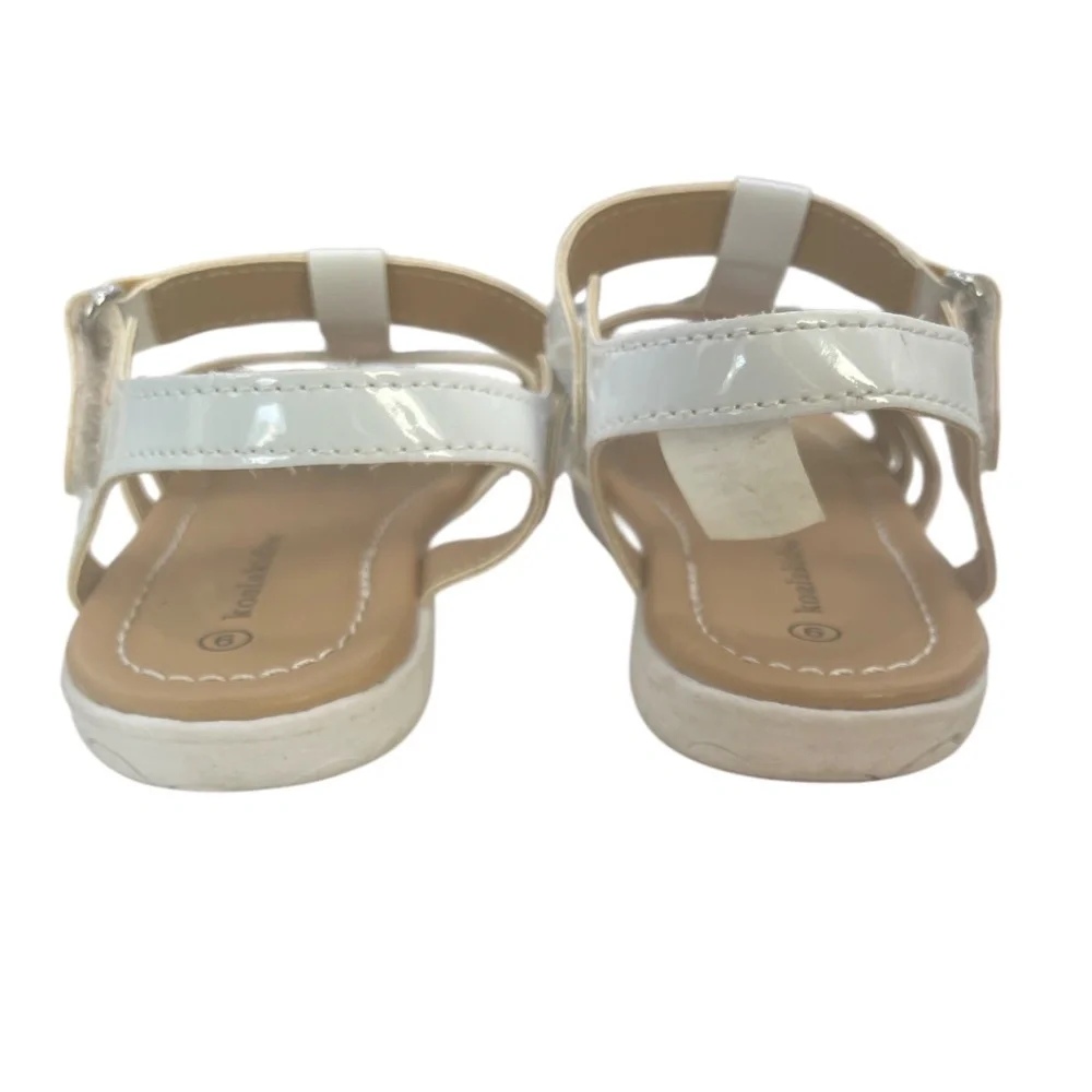 Koala Kids Little Girls White Patten Leather Sandals with Flower Bow‎ Size 9